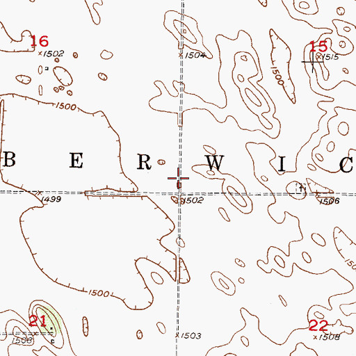 Topographic Map of Township of Berwick, ND