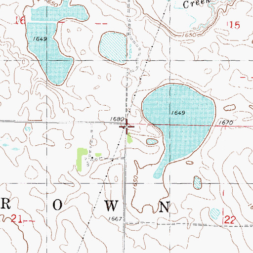 Topographic Map of Township of Brown, ND