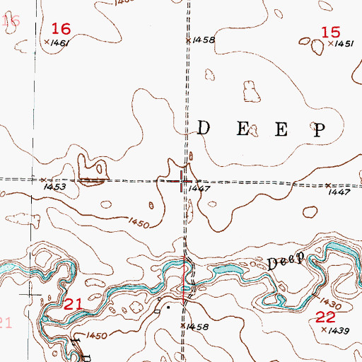 Topographic Map of Township of Deep River, ND