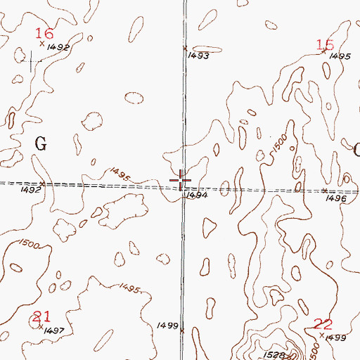 Topographic Map of Township of Egg Creek, ND