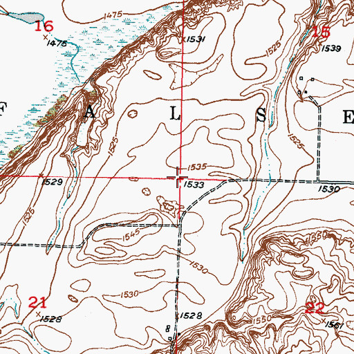 Topographic Map of Township of Falsen, ND