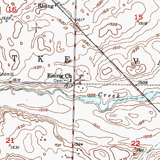 Topographic Map of Township of Kottke Valley, ND