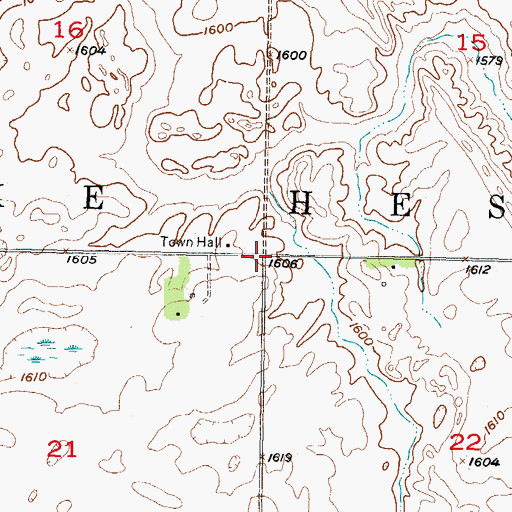 Topographic Map of Township of Lake Hester, ND