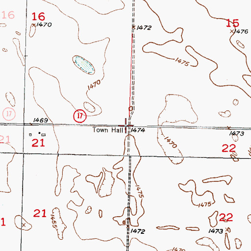 Topographic Map of Township of Little Deep, ND