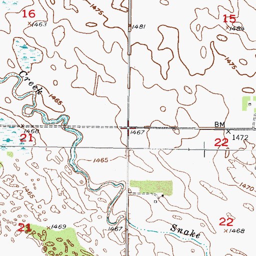 Topographic Map of Township of Normal, ND
