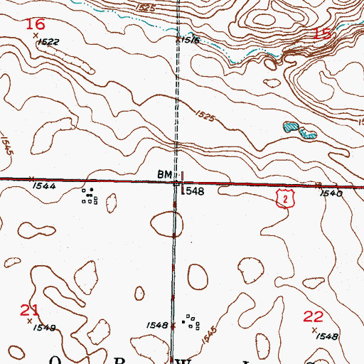 Topographic Map of Township of Norwich, ND