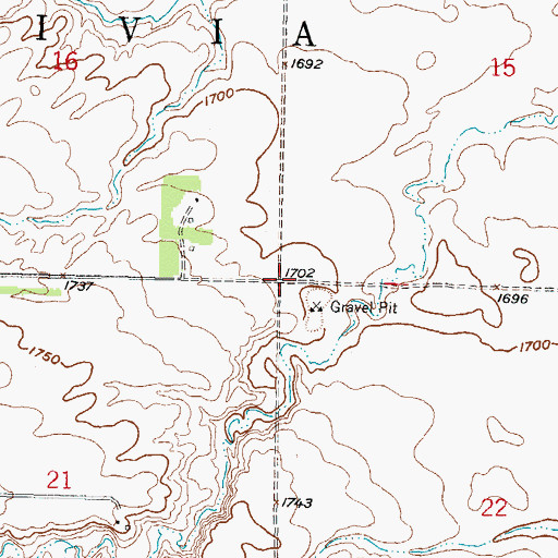 Topographic Map of Township of Olivia, ND
