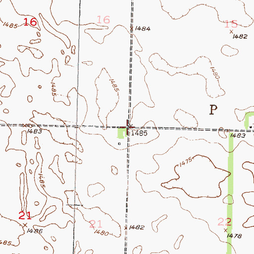 Topographic Map of Township of Pratt, ND