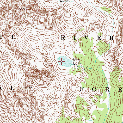 Topographic Map of Gore Lake, CO