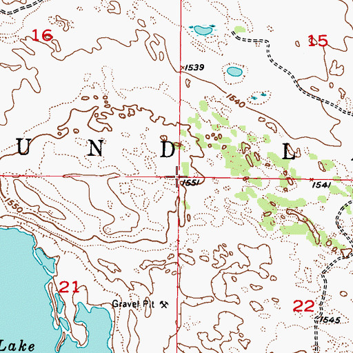 Topographic Map of Township of Round Lake, ND