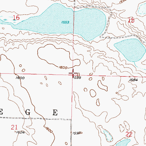 Topographic Map of Township of Strege, ND