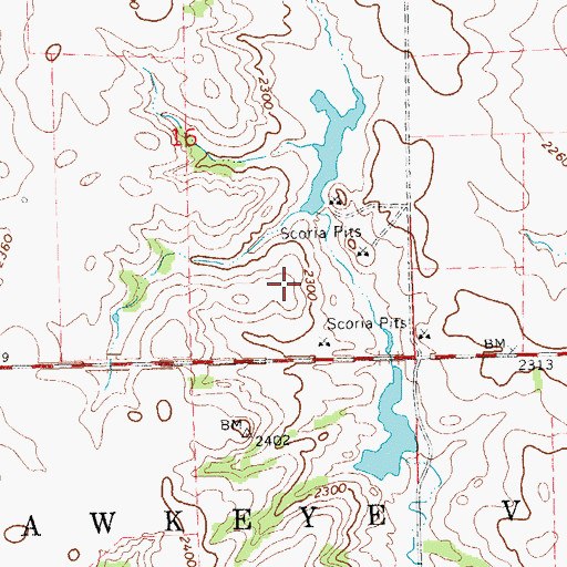 Topographic Map of Township of Hawkeye, ND