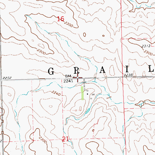 Topographic Map of Township of Grail, ND