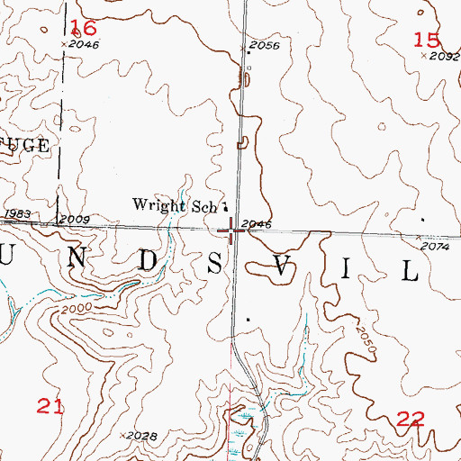 Topographic Map of Township of Amundsville, ND