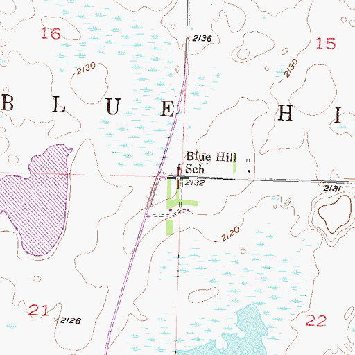Topographic Map of Township of Blue Hill, ND