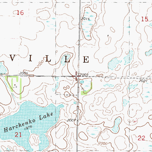 Topographic Map of Township of Byersville, ND
