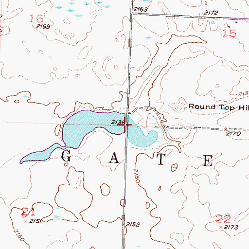 Topographic Map of Township of Gate, ND