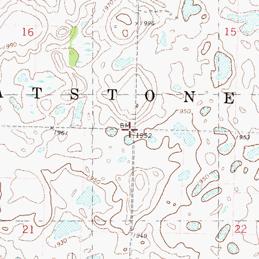 Topographic Map of Township of Greatstone, ND