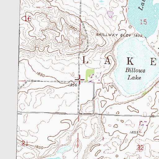 Topographic Map of Township of Lake Williams, ND