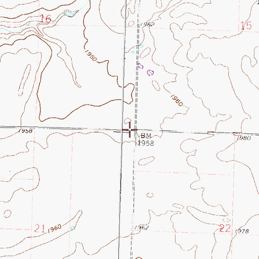 Topographic Map of Township of Longfellow, ND