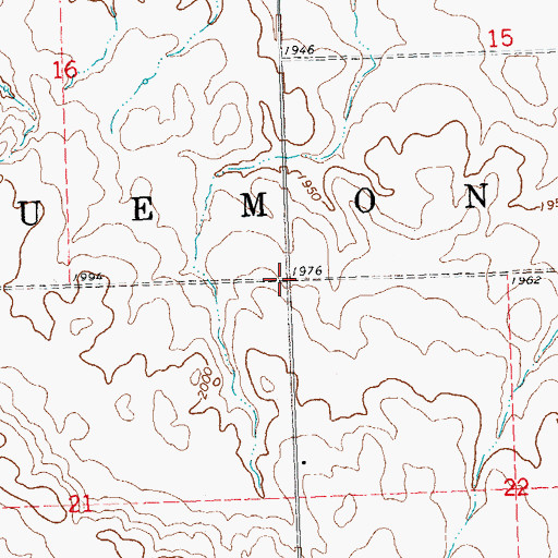 Topographic Map of Township of Loquemont, ND