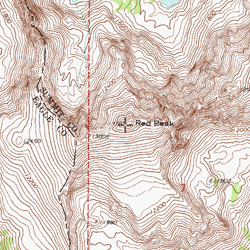 Topographic Map of Red Peak, CO