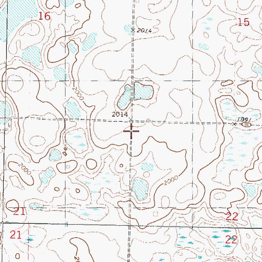 Topographic Map of Township of Medicine Hill, ND