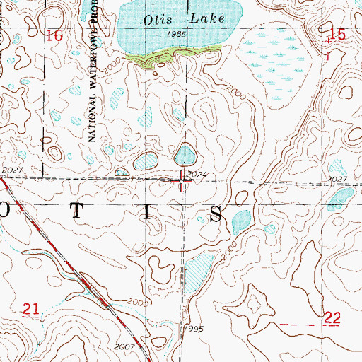 Topographic Map of Township of Otis, ND