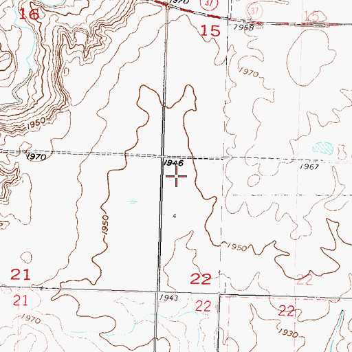 Topographic Map of Township of Saint Mary, ND