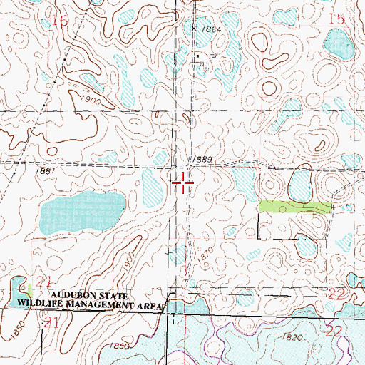 Topographic Map of Township of Snow, ND