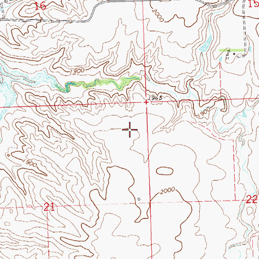 Topographic Map of Township of Big Bend, ND