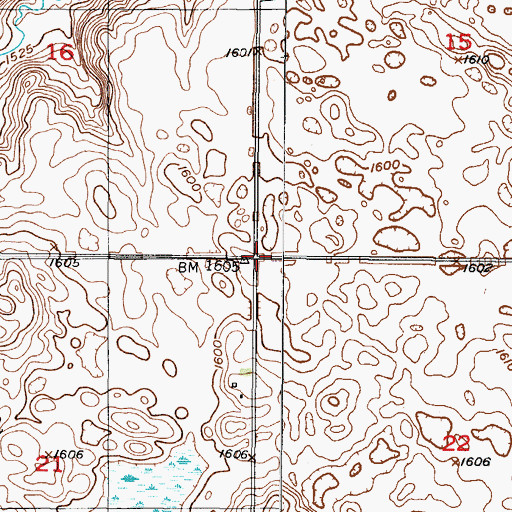 Topographic Map of Township of Alexander, ND