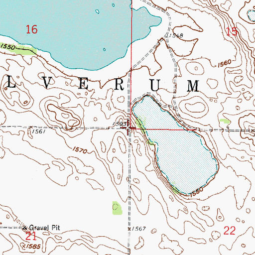 Topographic Map of Township of Elverum, ND