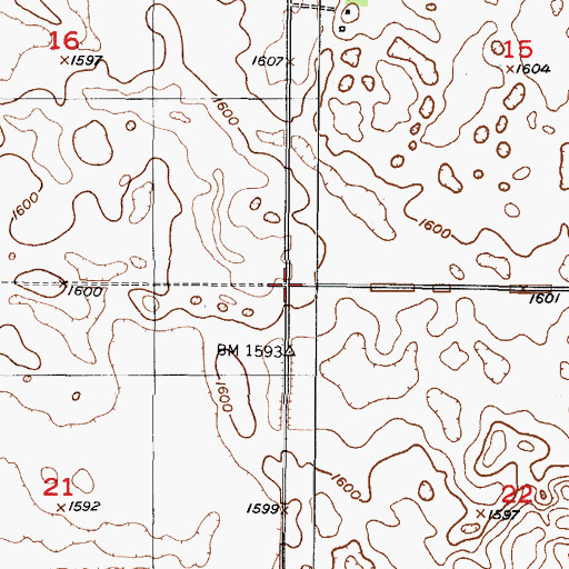 Topographic Map of Township of Hagel, ND