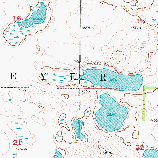 Topographic Map of Township of Meyer, ND