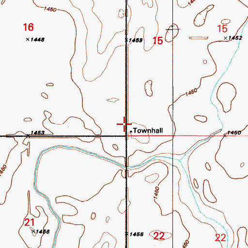 Topographic Map of Township of De Groat, ND