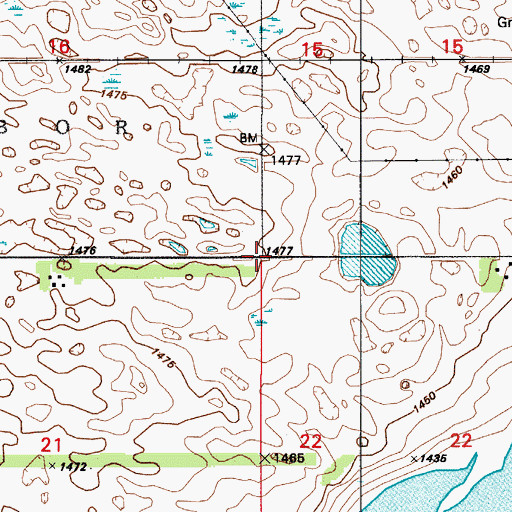 Topographic Map of Township of Grand Harbor, ND