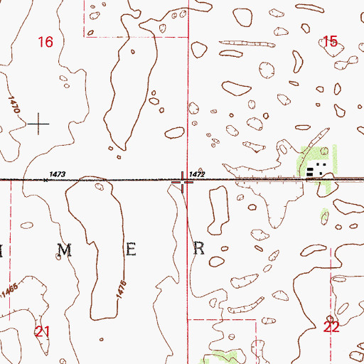 Topographic Map of Township of Hammer, ND
