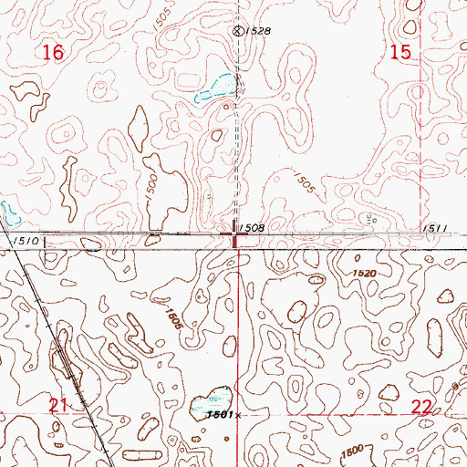 Topographic Map of Township of Klingstrup, ND