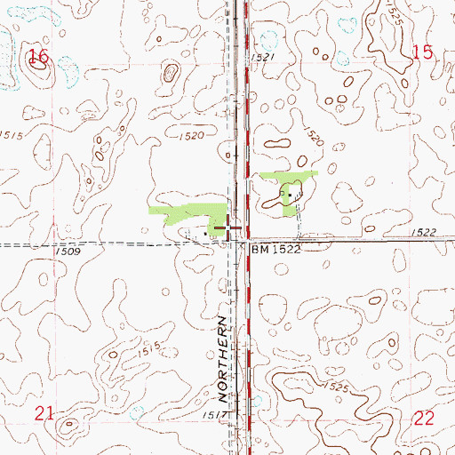 Topographic Map of Township of Lillehoff, ND