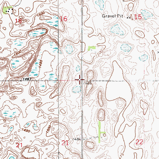Topographic Map of Township of Minnewaukan, ND