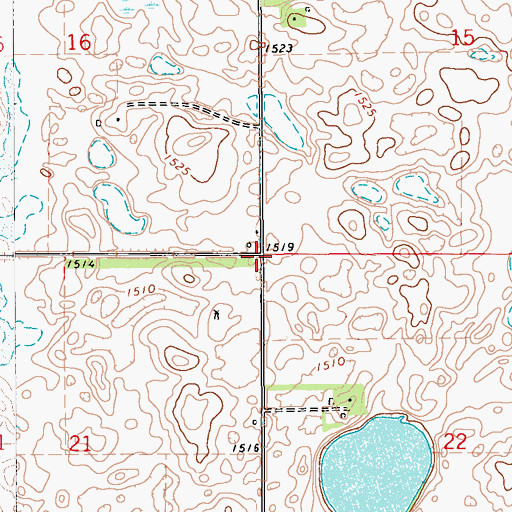 Topographic Map of Township of Newbre, ND