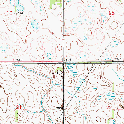 Topographic Map of Township of Northfield, ND