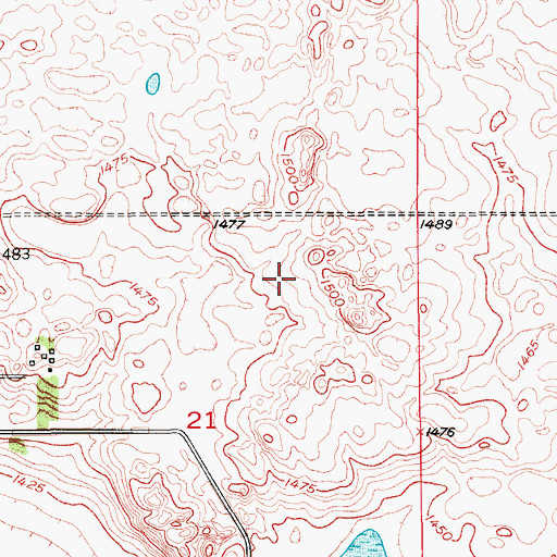 Topographic Map of Township of Odessa, ND