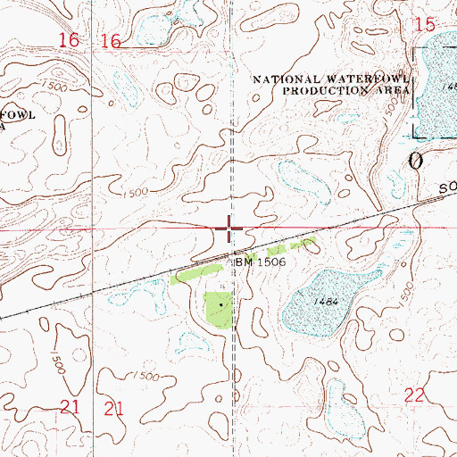 Topographic Map of Township of Ontario, ND