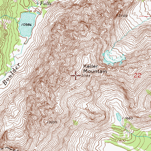 Topographic Map of Keller Mountain, CO