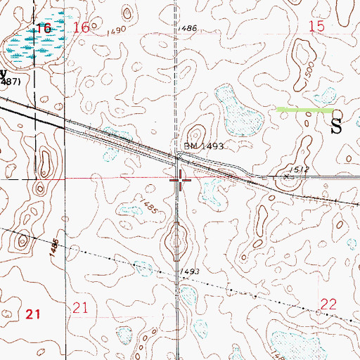 Topographic Map of Township of Stevens, ND