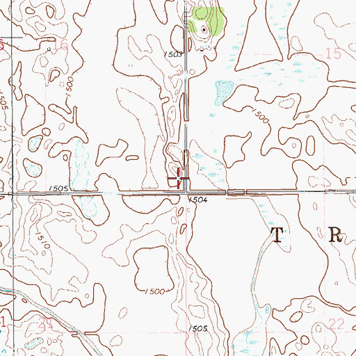 Topographic Map of Township of Triumph, ND
