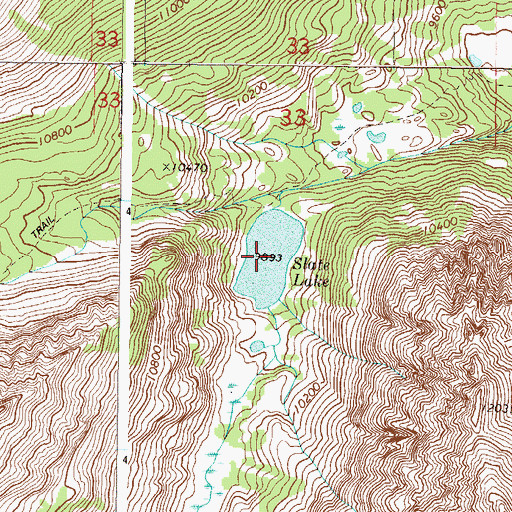 Topographic Map of Slate Lake, CO
