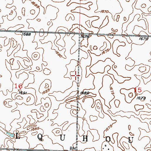 Topographic Map of Township of Colquhoun, ND